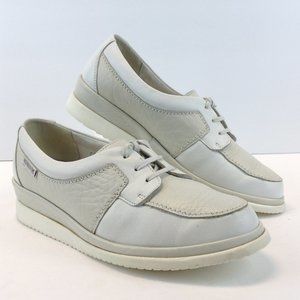 Mephisto Air-Jet White & Ivory Leather Comfort Shoes